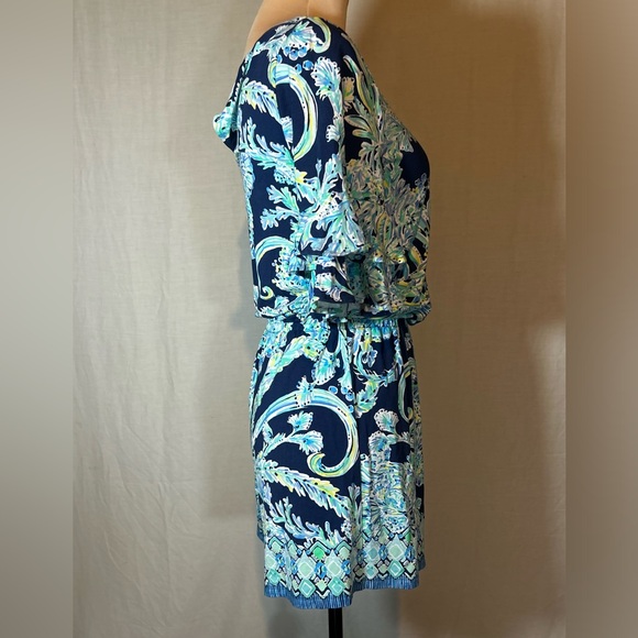 Lilly Pulitzer Lula Romper High Tide Navy Scuba Doo Engineered Romper Size SMALL - Picture 15 of 15